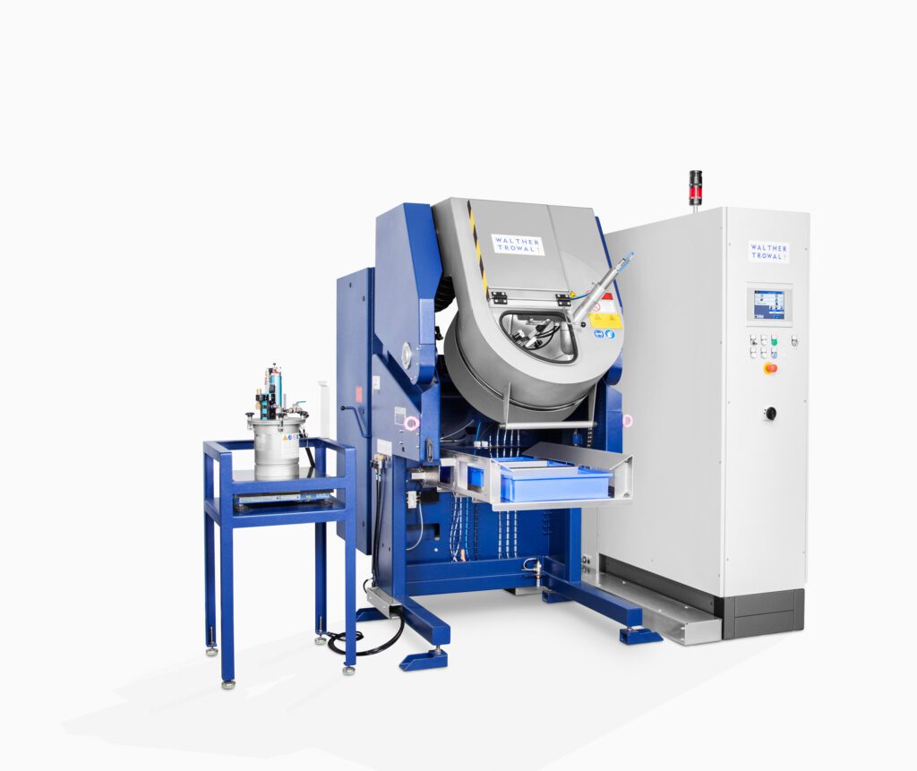 A machine that is sitting next to a wall.