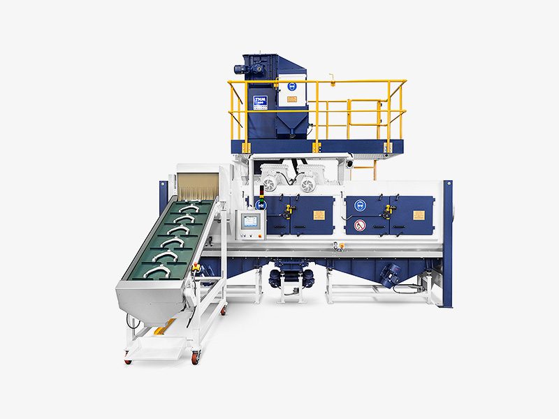 Industrial machine with conveyor belt system.